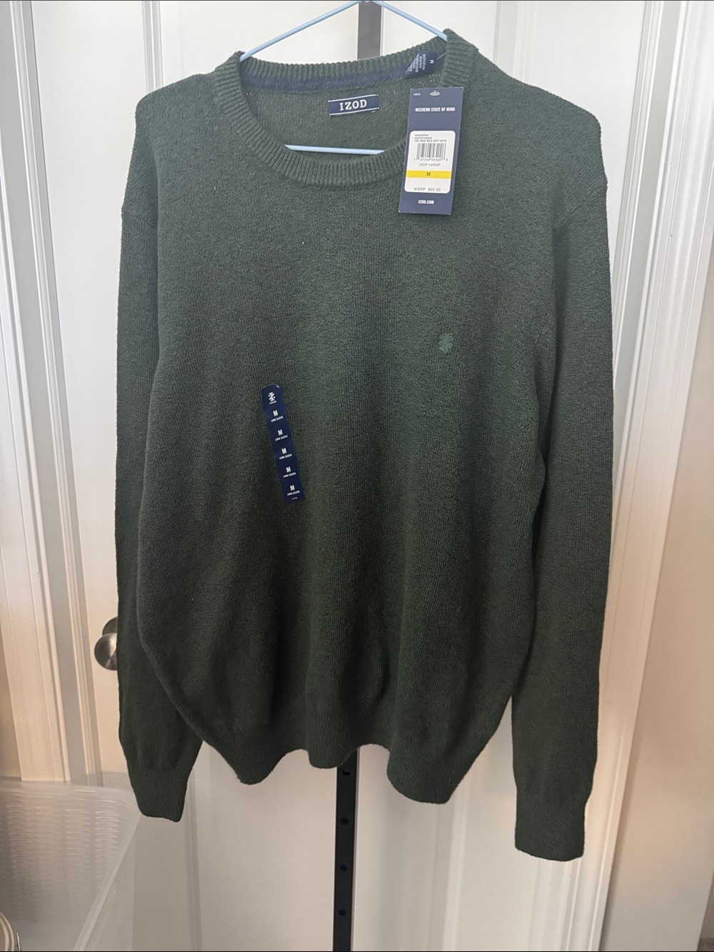 Izod Men's Crewneck Sweater in Olive Green